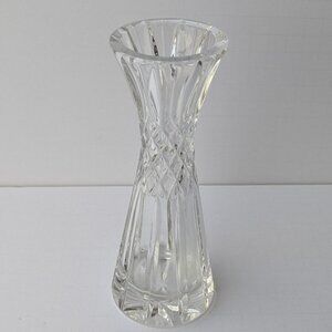 Vintage Cut Crystal Diamond Pattern Bud Vase 6 5/8" Ireland